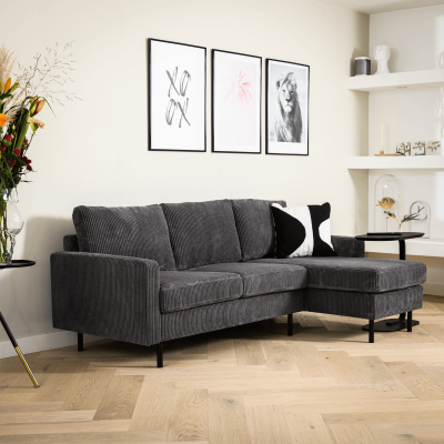 Glasco 3-zits hoekbank rechts rib van het woonmerk Vurna