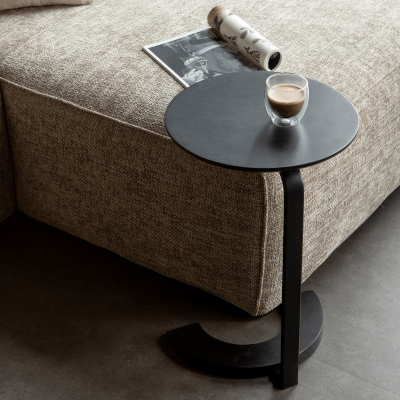 Woood Bijzettafel Floor Hout/Metaal Zwart