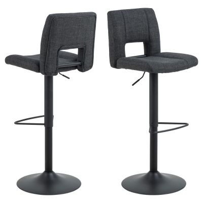 Nøra Chasity verstelbare barstoel | zwart metaal onderstel | stof Basel