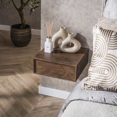 Fraaai Ethan zwevend nachtkastje - acaciahout - bruin