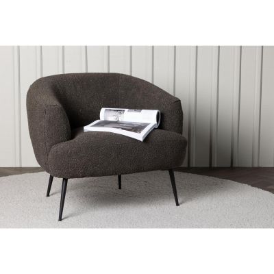 Svea Vona fauteuil - boucle - donkergrijs