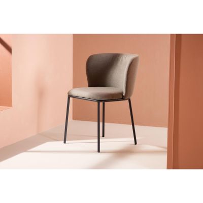 Svea Lino eetkamerstoel - linnen - bruin