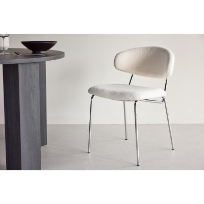 Svea Novak eetkamerstoel - boucle - wit