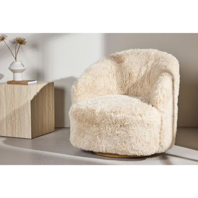 Svea Mehta fauteuil - fake fur - beige
