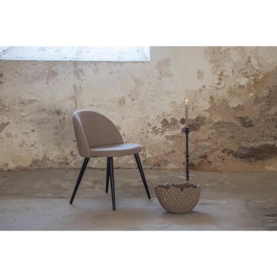 Svea Zako eetkamerstoel - ruitpatroon - linnnenlook - beige