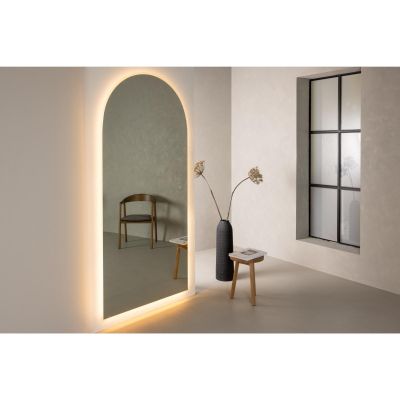 Svea Fabiola gebogen spiegel met ledverlichting - 100 x 210 cm