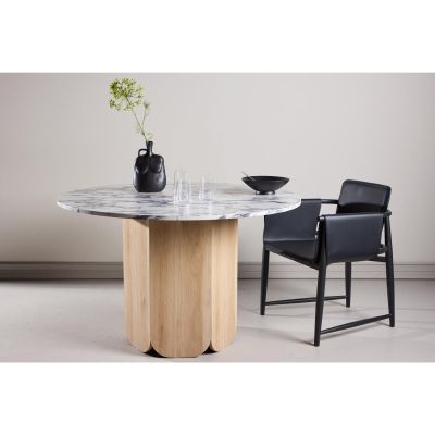 Svea Schneider ronde eettafel - ø120 cm - marmerlook/naturel