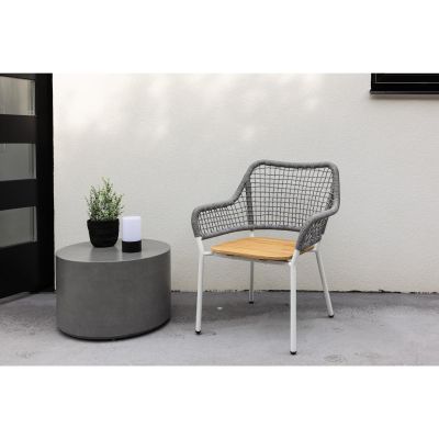 Svea Aziz tuinstoel - teakhout - touw - grijs