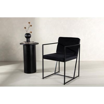 Svea Lorka eetkamerstoel - velvet - zwart