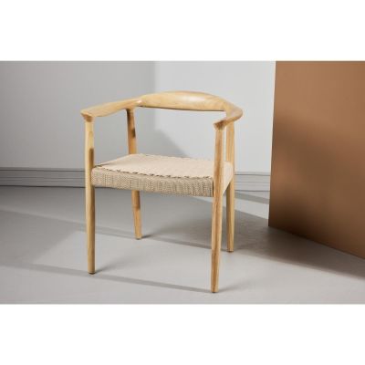 Svea López eetkamerstoel - rubberhout en touw