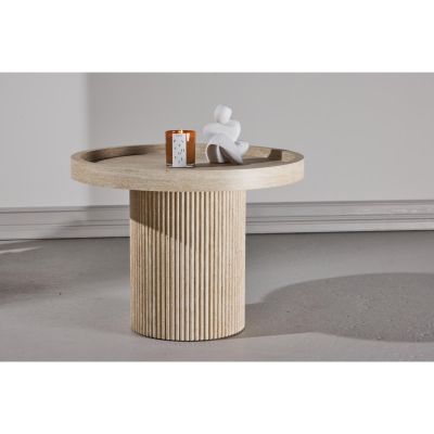 Svea Bjørn ronde bijzettafel - ø60 cm - travertinlook