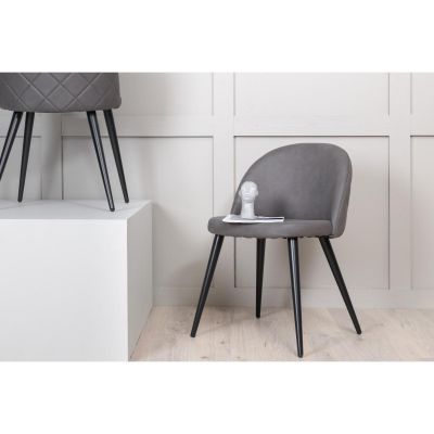 Svea Zako eetkamerstoel - ruitpatroon - grijs