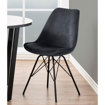 Nøra Sila eetkamerstoel | zwart metaal onderstel | stof Vic