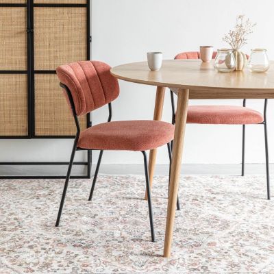 Puur Viken eetkamerstoel stof - zwart onderstel