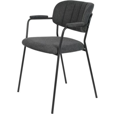 Puur Viken armstoel stof - zwart onderstel