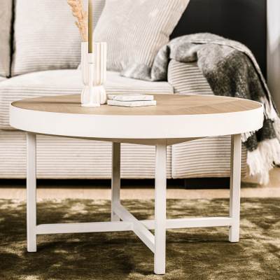 Jilke salontafel rond eiken 74 cm van het woonmerk Vurna