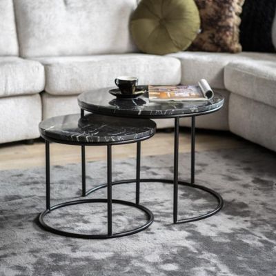 By-Boo Marmer bijzettafel Romeo - set van 2