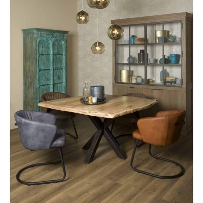 Tower Living Soria eettafel vierkant - 130 cm - bruin