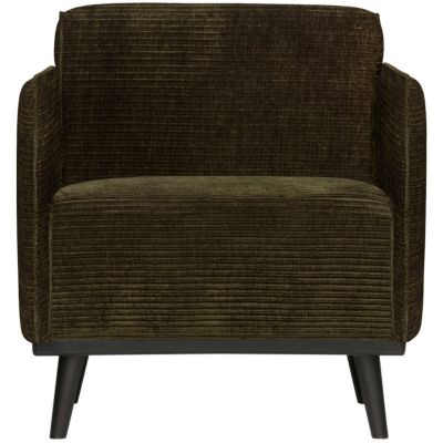 Fauteuil Statement Met Arm Brede Platte Rib Warm Groen