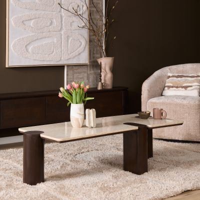 Starfurn Bijzettafel Maeve 128 cm - donkerbruin