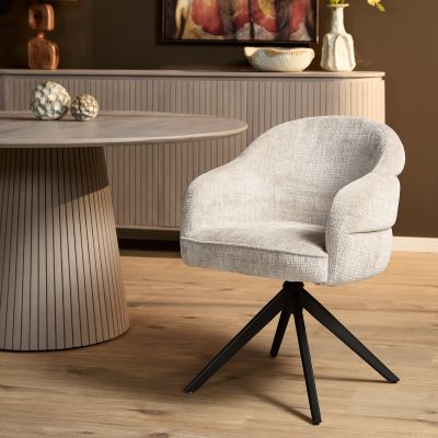 Starfurn Eetkamerstoel Bella zwarte poot